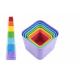Kubus pyramida skládanka plast hranatá barevná 7 ks v sáčku