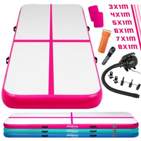 PHYSIONICS Nafukovací žíněnka 400 x 100 x 10 cm, růžová