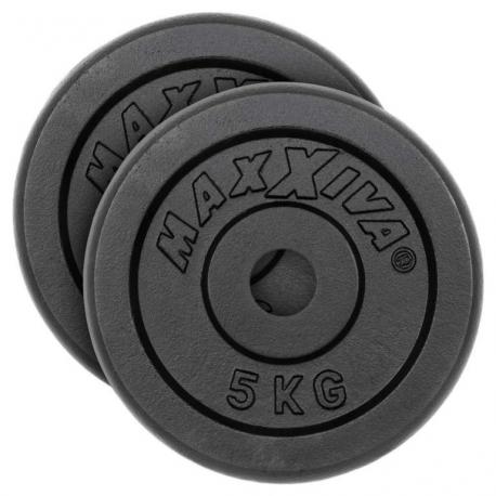 MAXXIVA Sada 2 závaží na činky celkem 10 kg, litina, černá