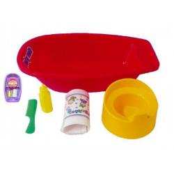 Vanička+nočník, plenka s doplňky plast 40x9,5cm asst 2 barvy