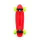 Skateboard - pennyboard 43cm, nosnost 60kg plastové osy, červený, zelená kola