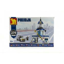 Stavebnice Dromader Policie Stanice+Auto 279ks v krabici 32x22x5cm