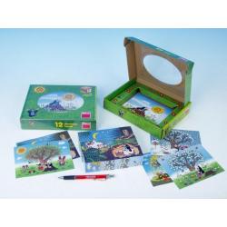 Kostky kubus Krtek/Krtečkův rok dřevo 12ks v krabičce 22x17x4cm