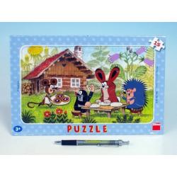 Puzzle deskové Krtek na návštěvě 29,5x19cm 15 dílků