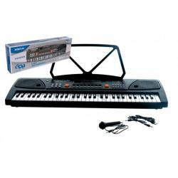 Pianko velké plast 61 kláves 63x20cm s mikrofonem a USB na nabíjecí baterie Li-ion v krabici 66x22cm