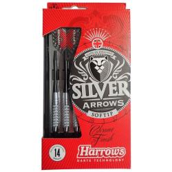 Šipky s plastovým hrotem HARROWS SOFT SILVER ARROW 18g