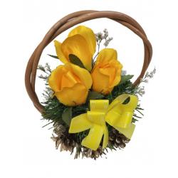 Květinový košík malé velikosti, žlutá