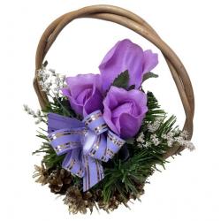 Květinový košík střední velikosti, fialový