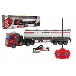 Auto/Kamion RC s cisternou plast 36cm 27mHz na baterie + dobíjecí pack se světlem v krab. 51x15x9cm