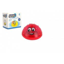 Hračka do vody stříkací plast 10cm červená na baterie se světlem v krabičce 10x10x8cm