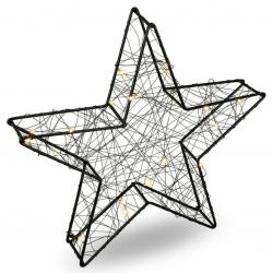 Vánoční kovová hvězda s 3D efektem - černá, 25 LED diod