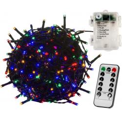 VOLTRONIC Vánoční řetěz - 10 m, 100 LED, barevný, ovladač