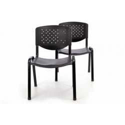 Sada 2 ks stohovatelné plastové kancelářské židle - černá