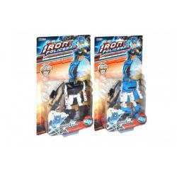Transformer auto/robot policie plast 18 cm asst 2 barvy na kartě