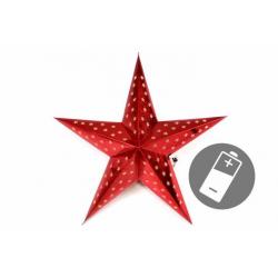 Vánoční hvězda s časovačem 60 cm, 10 LED, červená
