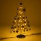 Vánoční kovový dekorační strom - černý, 25 LED, teple bílá