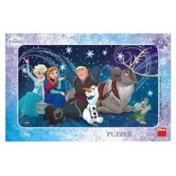 Puzzle Sněhové vločky deskové 15 dílků Frozen/Ledové království 30x19cm