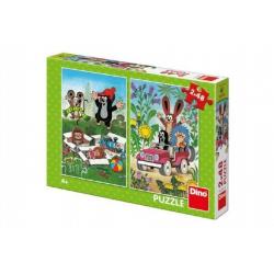 Puzzle Krtek se Raduje 2x48 dílků 18x26cm v krabici 27x19x4cm