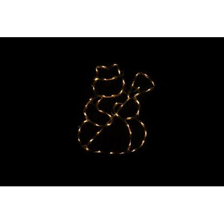 Vánoční LED dekorace do okna - SNĚHULÁK - 40 cm