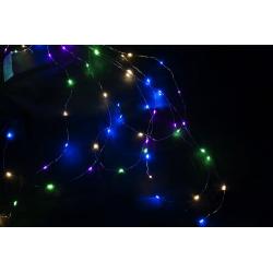 Vánoční dekorativní osvětlení – drátky - 48 LED barevné