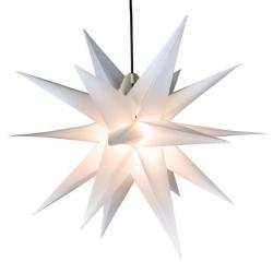 Vánoční dekorace - hvězda s časovačem 1 LED, 55 cm, bílá
