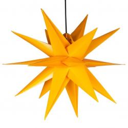 Vánoční dekorace - hvězda s časovačem 1 LED, 55 cm, žlutá