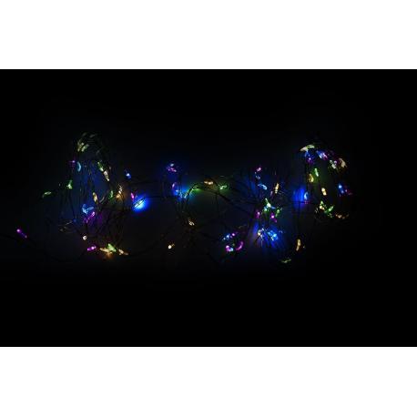 Vánoční LED stříbrný drát - 40 LED, barevný