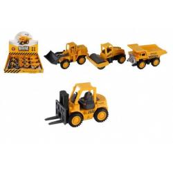 Auto stavební stroj mini kov/plast 8cm na zpětné natažení