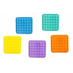 Bubble pops - Praskající bubliny silikon antistresová spol. hra 5 barev čtverec 12,5x12,5cm v sáčku