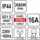Prodlužovací kabel s gumovou izolací -  20 m, 3 zásuvky