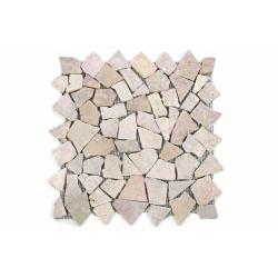 Mramorová mozaika DIVERO béžová/růžová 9 sítěk 1 m²
