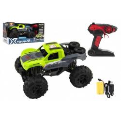 Auto RC terénní 4x4 zelené plast 29cm 2,4GHz na baterie + dobíjecí pack v krabici 40x20x22cm