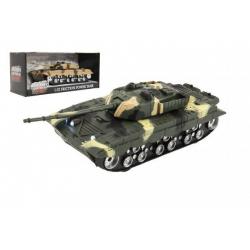 Tank plast 27cm na setrvačník na baterie se světlem se zvukem 2 barvy v krabici 29x13x12cm