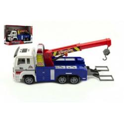 Auto nákladní odtahovka plast 24cm na baterie se světlem se zvukem v krabici