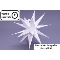 Vánoční dekorace hvězda s časovačem - 10 LED, 35 cm, žlutá