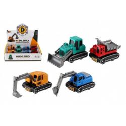 Auto stavební mini kov/plast 6-9cm na zpětné natažení