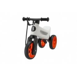 Odrážedlo FUNNY WHEELS Rider SuperSport bílé/oranž. 2v1+popruh,výš.sedla28/30cm nos.25kg 18m+v sáčku