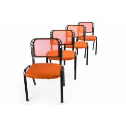 Sada 4 stohovatelných kongresových židlí - oranžová