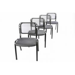 Sada 4 stohovatelných kongresových židlí - šedá