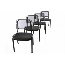 Sada 4 stohovatelných kongresových židlí - černá
