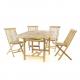 Zahradní set DIVERO z teakového dřeva - stůl + 4 skládací židle