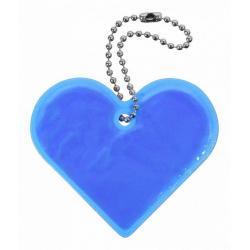 Reflexní přívěšek srdce -  modrý