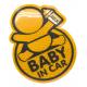 Samolepka reflexní Baby in car - žlutá