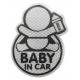 Samolepka reflexní Baby in car - stříbrná